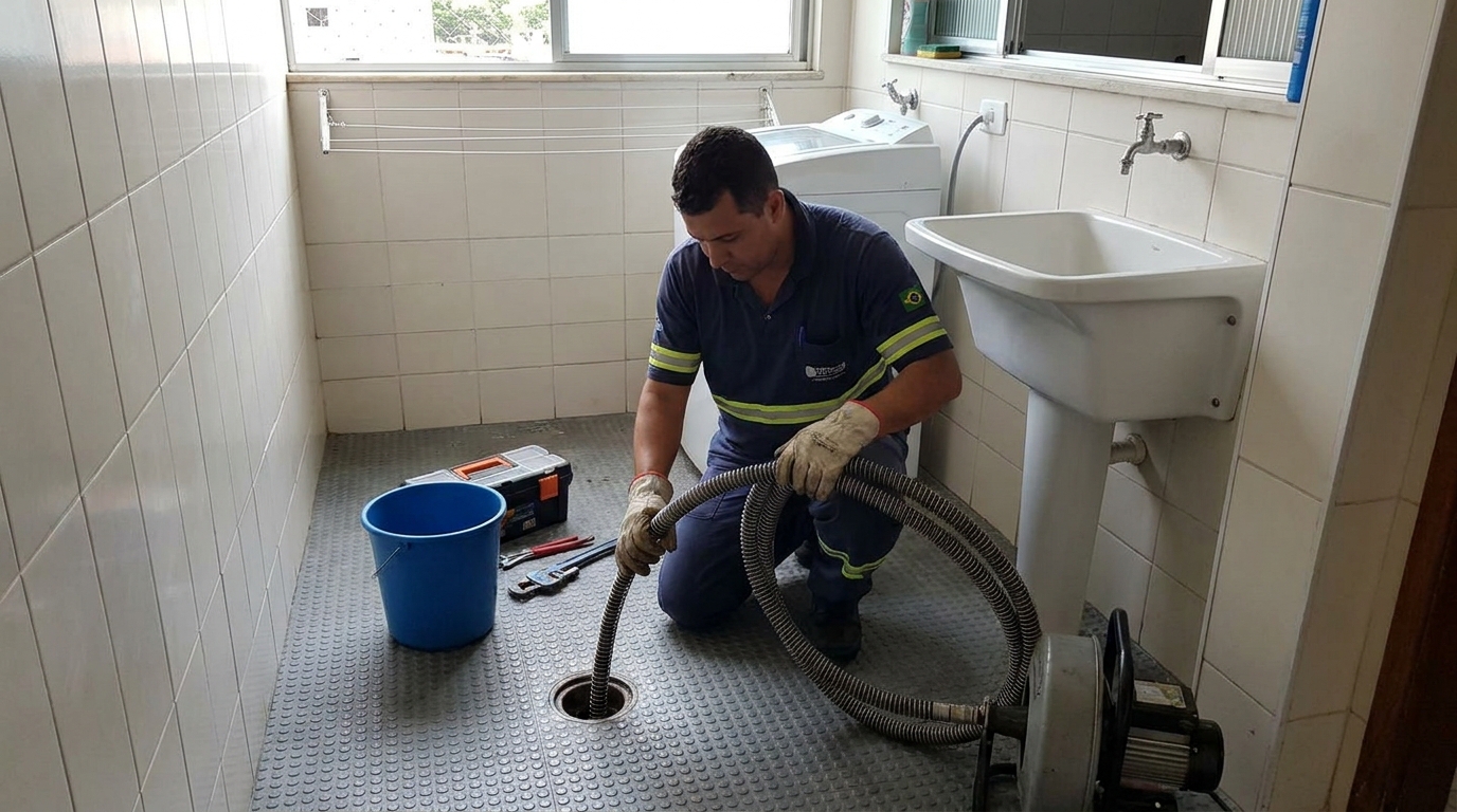 Desentupimento de ralo residencial em Londrina‑PR