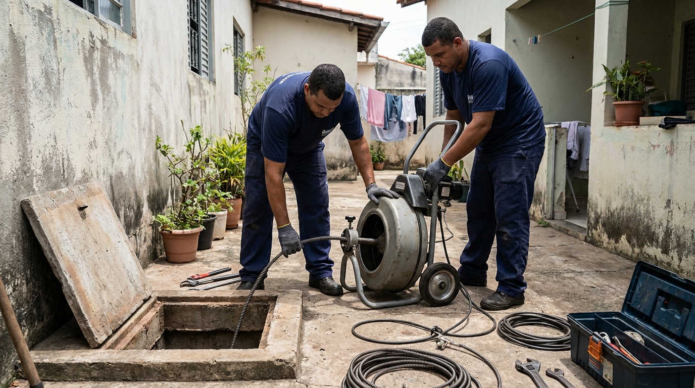 Desentupimento de rede de esgoto em Londrina‑PR