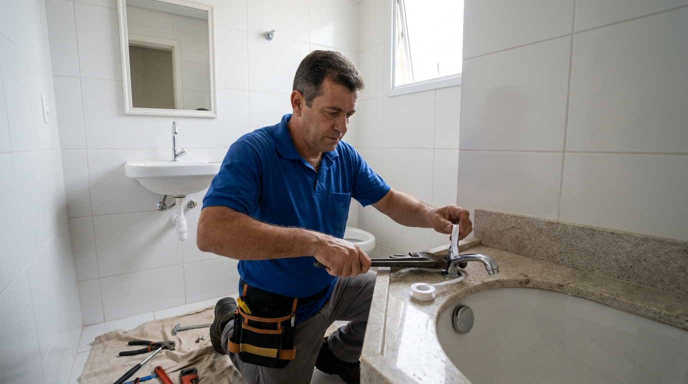Instalação de torneira de cozinha em Londrina‑PR