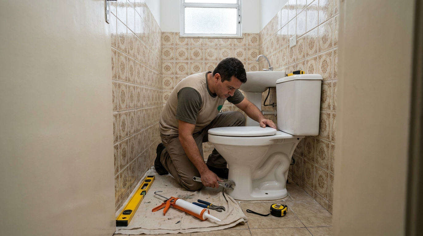 Instalação de vaso sanitário em Londrina‑PR