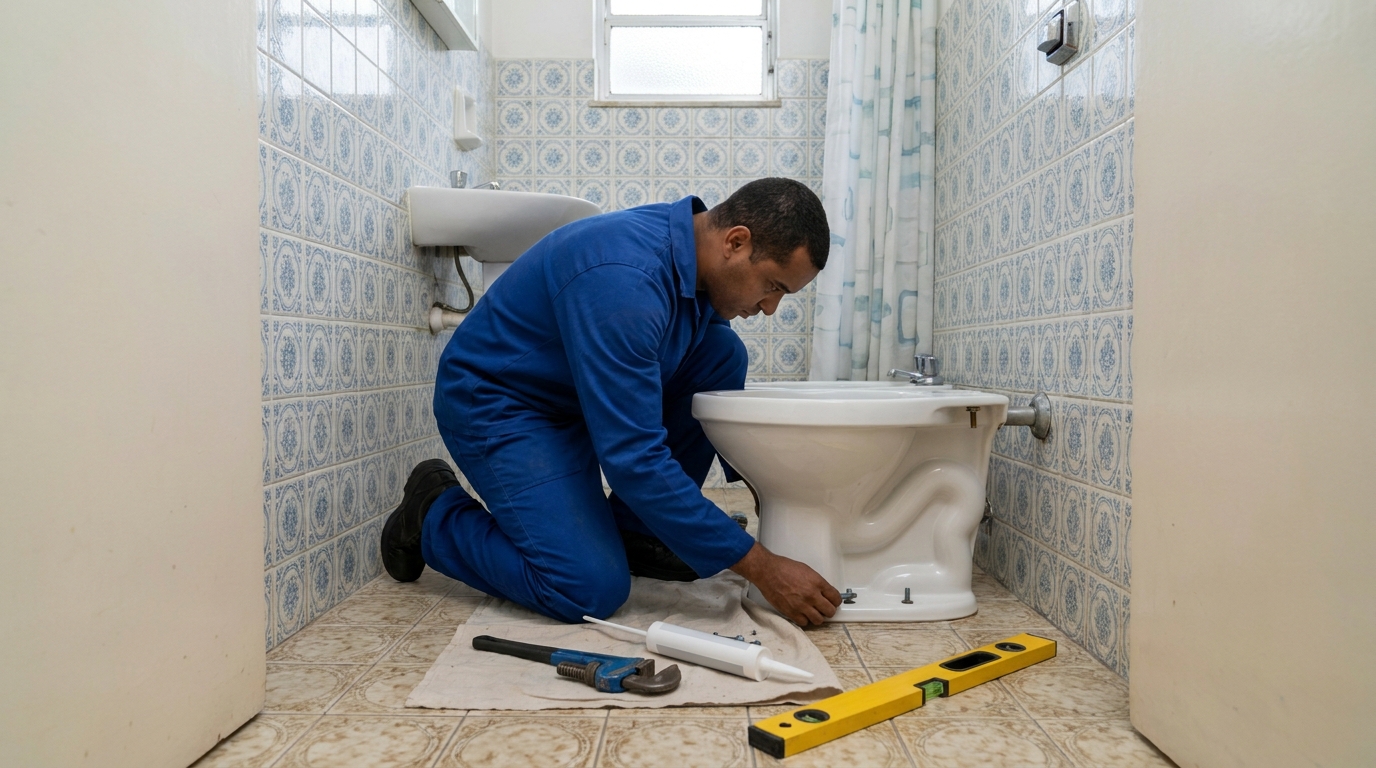 Instalação de vaso sanitário residencial em Londrina‑PR